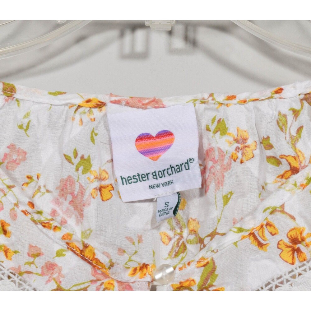 Hester & Orchard Anthropologie Harmony Cottagecore Floral Peasant Blouse Sz S - Picture 4 of 5